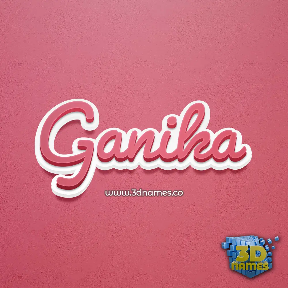 ganika in Red Scribble style - 3D name wallpaper