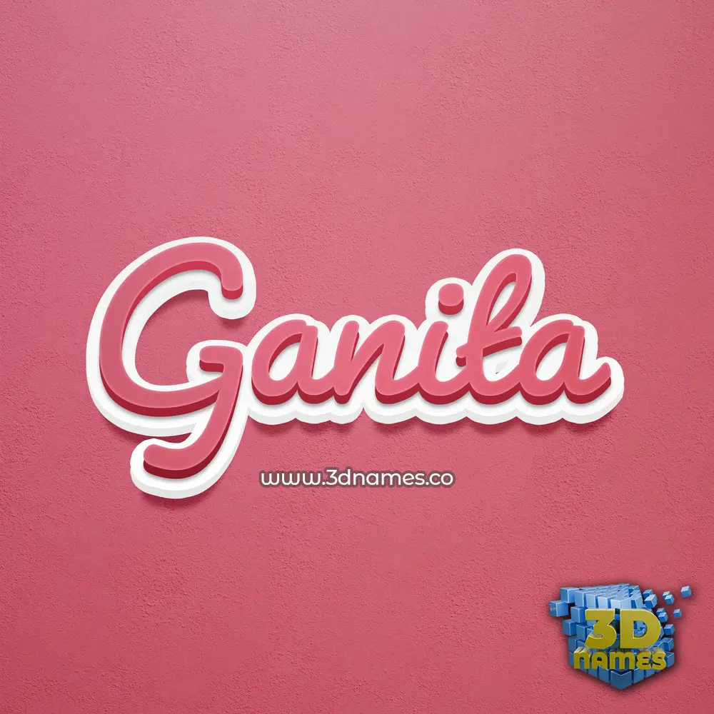 ganita in Red Scribble style - 3D name wallpaper