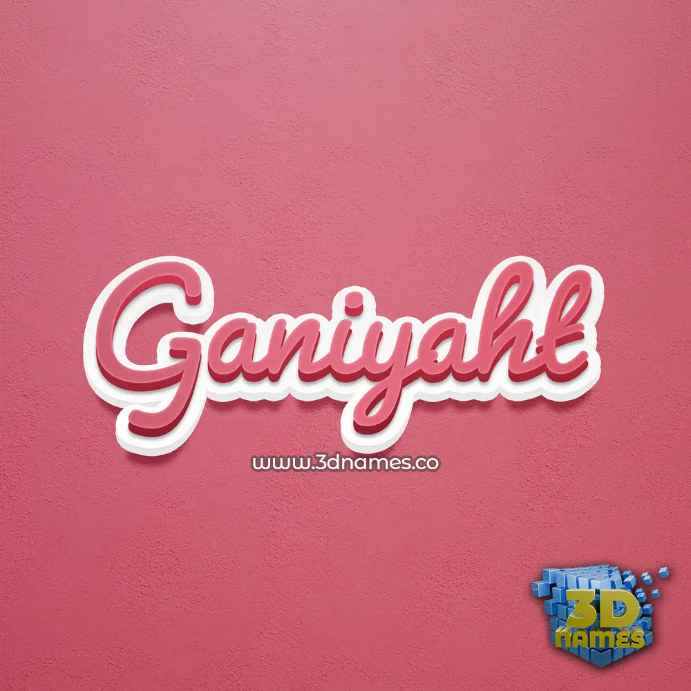 ganiyaht in Red Scribble style - 3D name wallpaper
