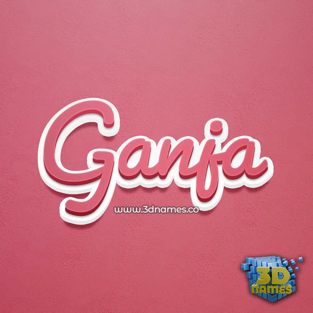ganja in Red Scribble style - 3D name wallpaper