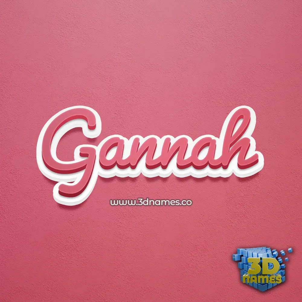 gannah in Red Scribble style - 3D name wallpaper