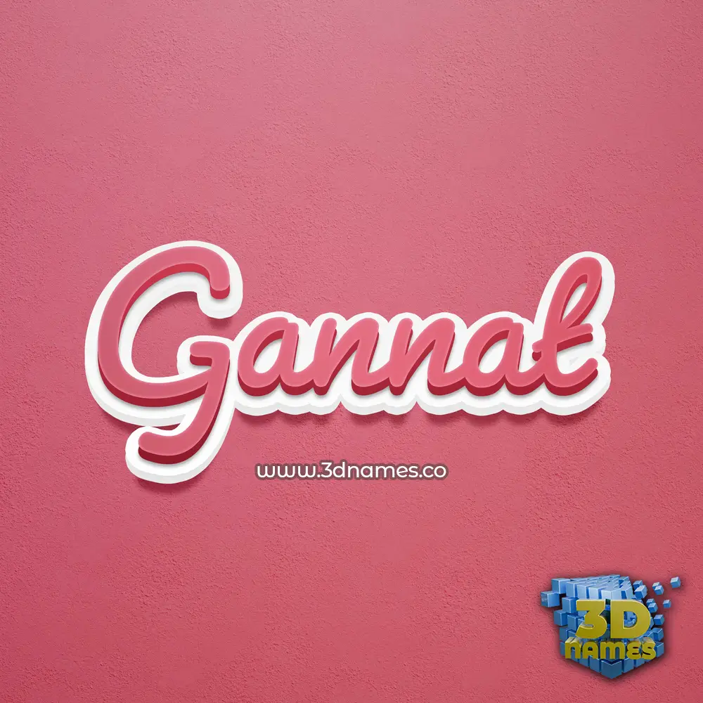 gannat in Red Scribble style - 3D name wallpaper