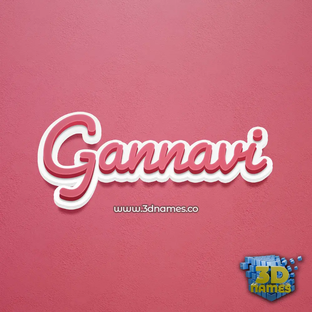 gannavi in Red Scribble style - 3D name wallpaper