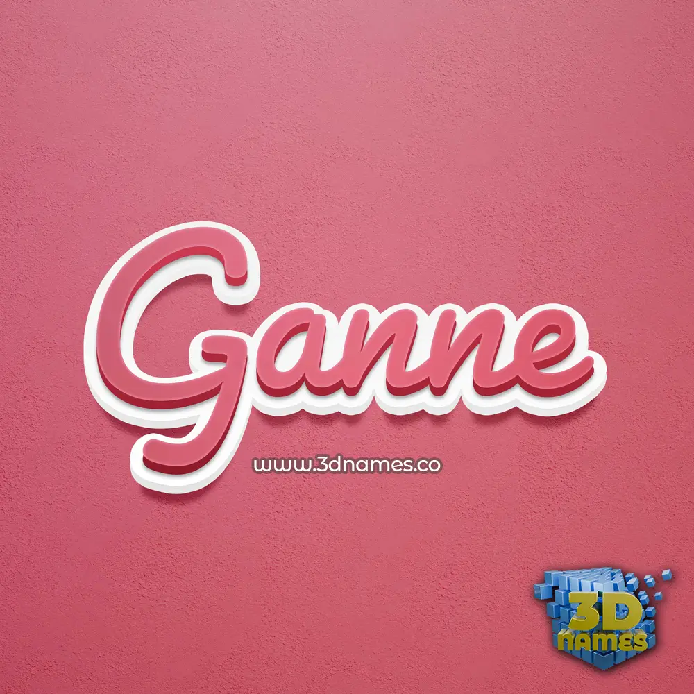 ganne in Red Scribble style - 3D name wallpaper