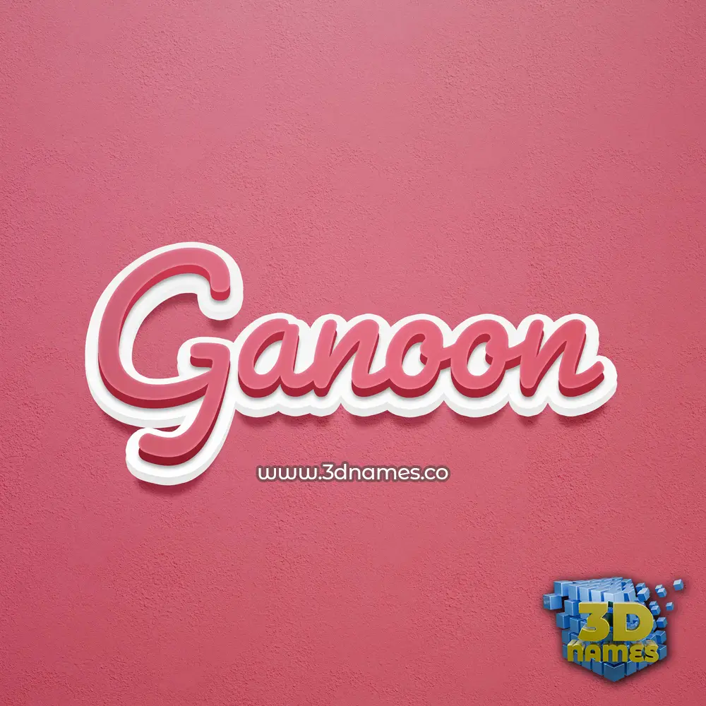 ganoon in Red Scribble style - 3D name wallpaper