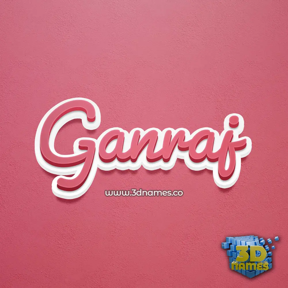ganraj in Red Scribble style - 3D name wallpaper