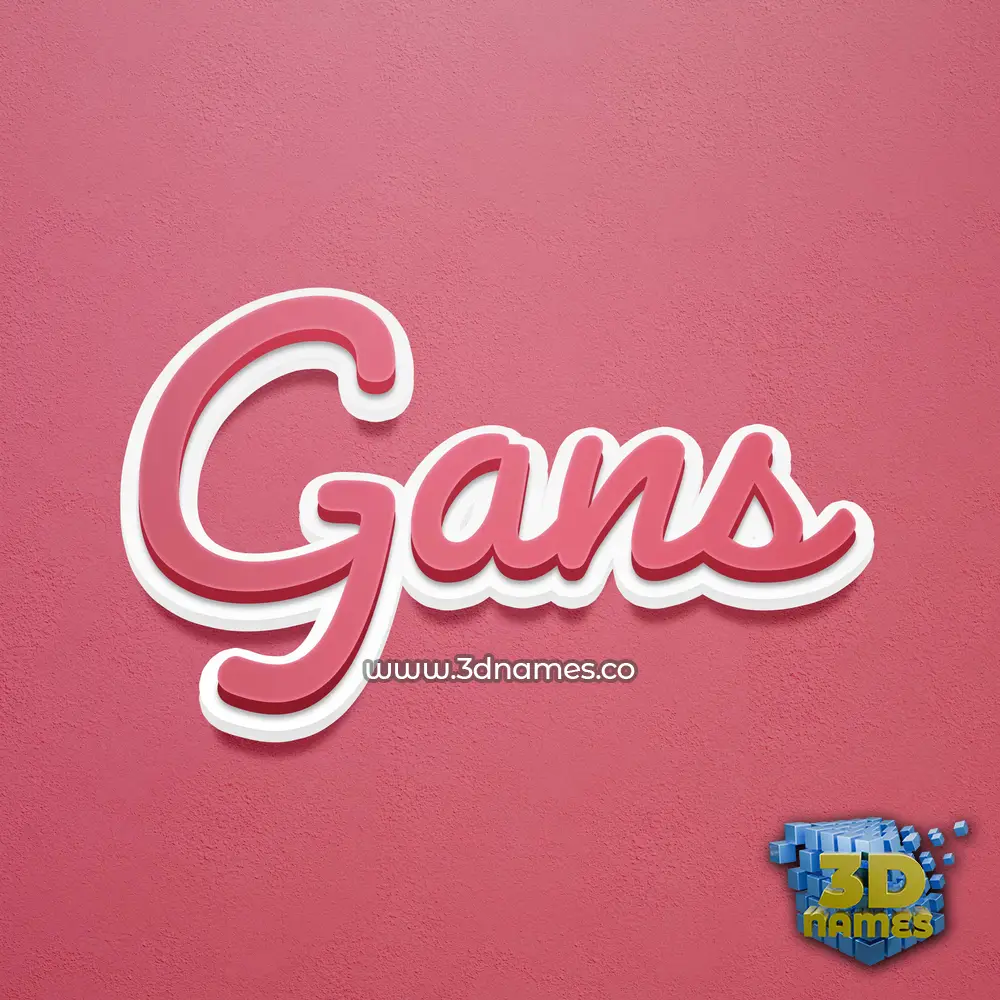 gans in Red Scribble style - 3D name wallpaper