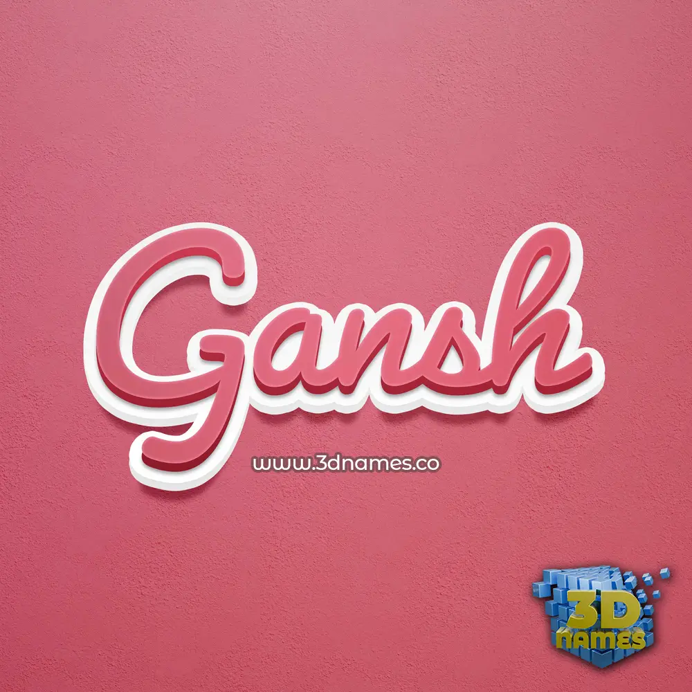gansh in Red Scribble style - 3D name wallpaper