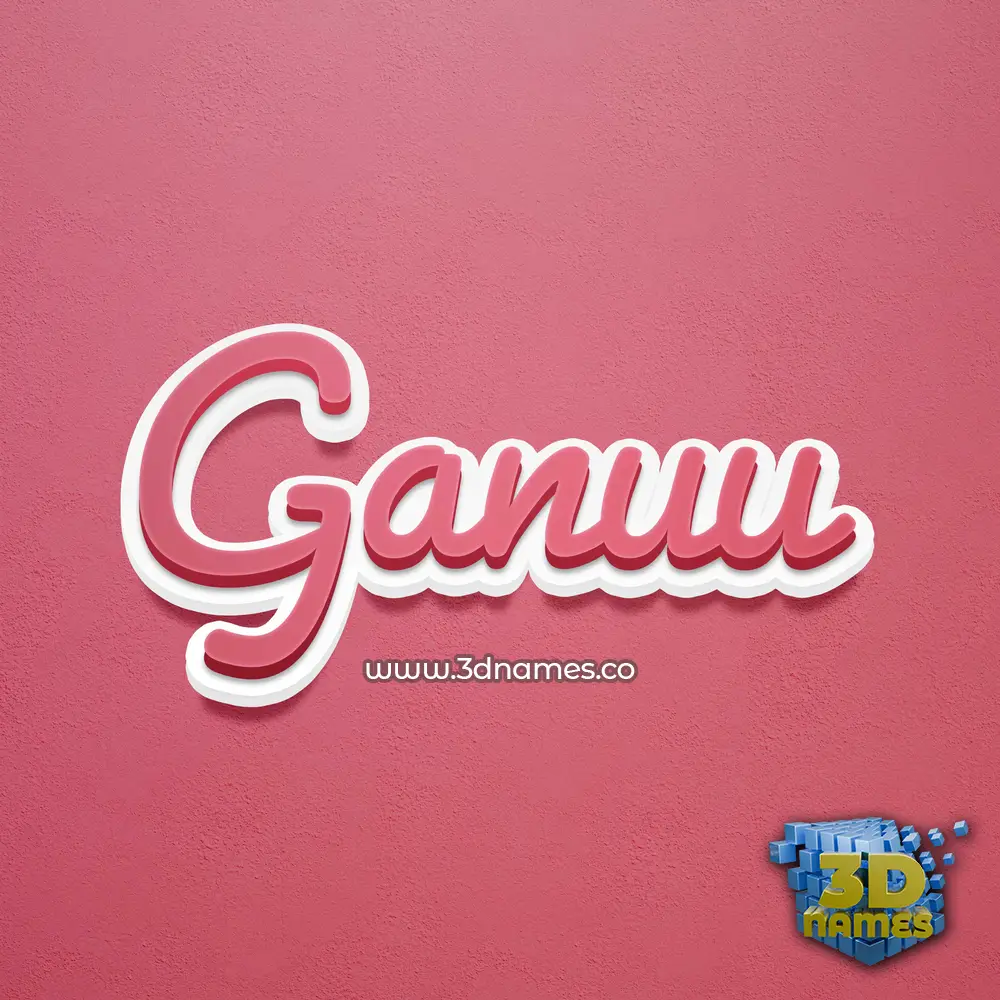 ganuu in Red Scribble style - 3D name wallpaper
