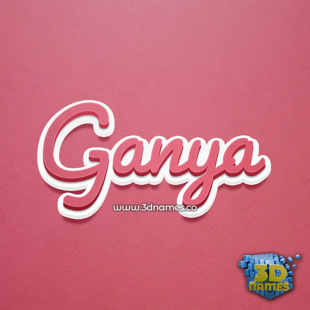 ganya in Red Scribble style - 3D name wallpaper
