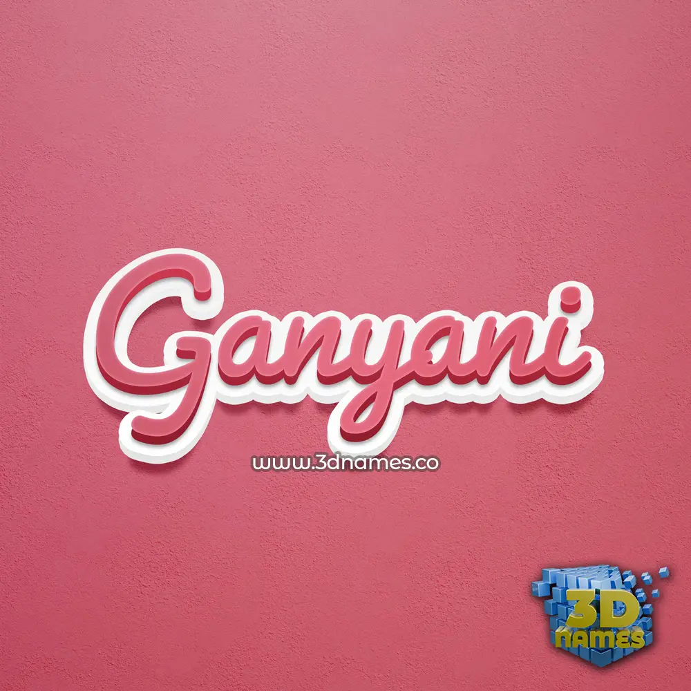 ganyani in Red Scribble style - 3D name wallpaper