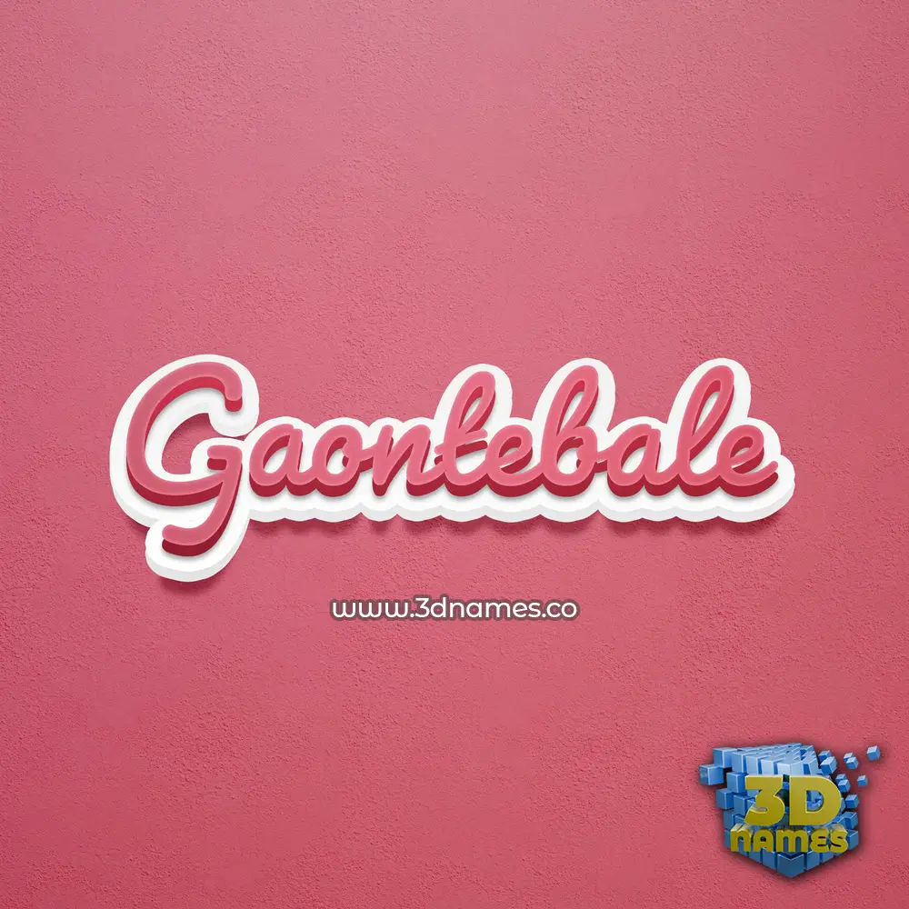 gaontebale in Red Scribble style - 3D name wallpaper