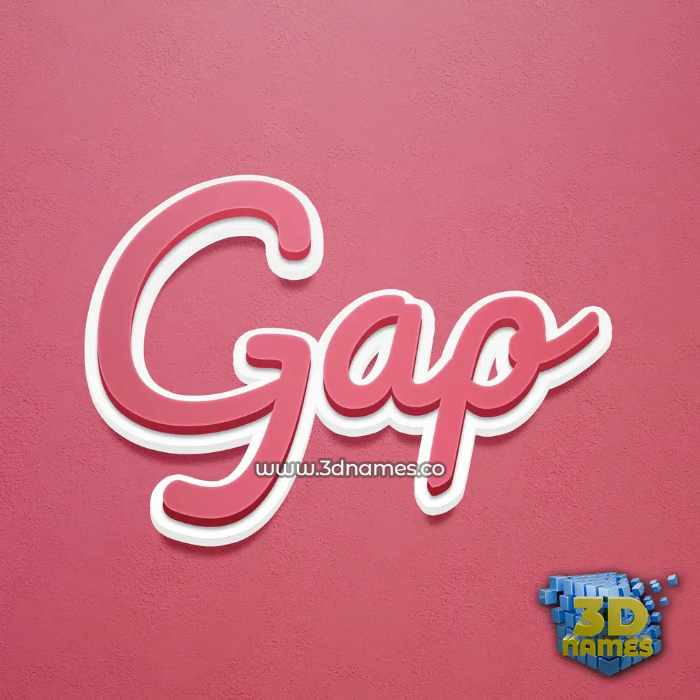 gap in Red Scribble style - 3D name wallpaper