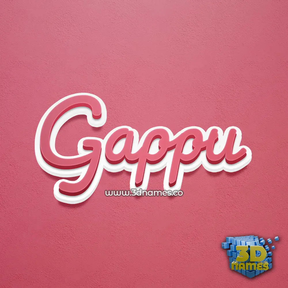 gappu in Red Scribble style - 3D name wallpaper