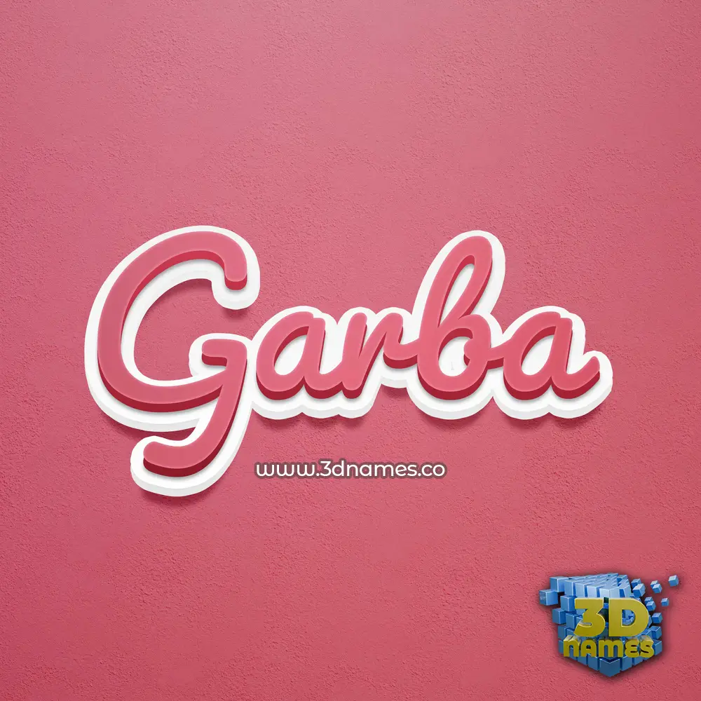 garba in Red Scribble style - 3D name wallpaper