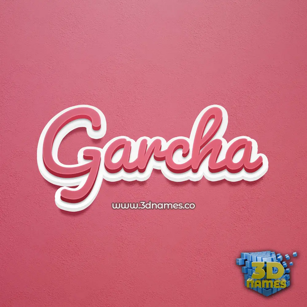 garcha in Red Scribble style - 3D name wallpaper