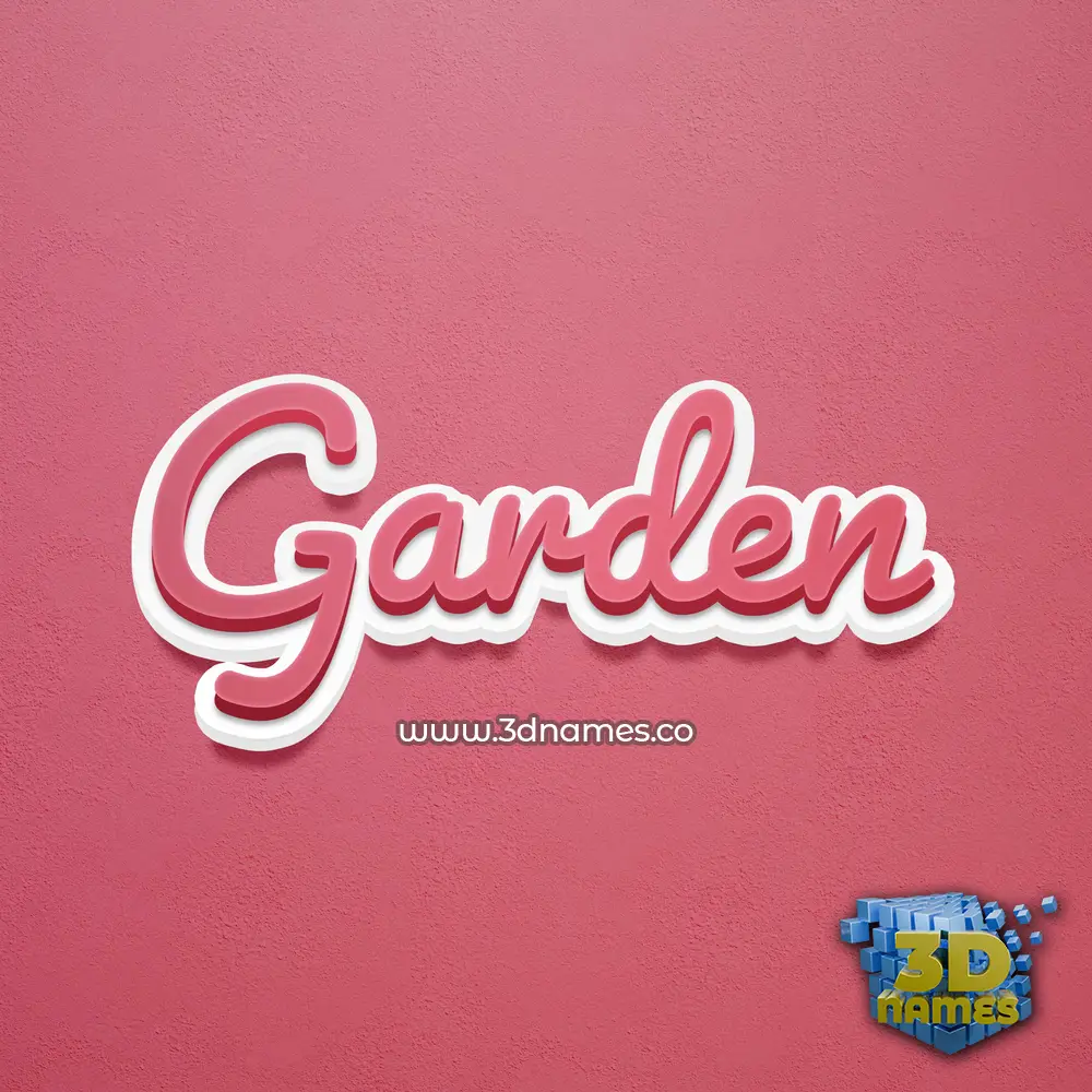 garden in Red Scribble style - 3D name wallpaper