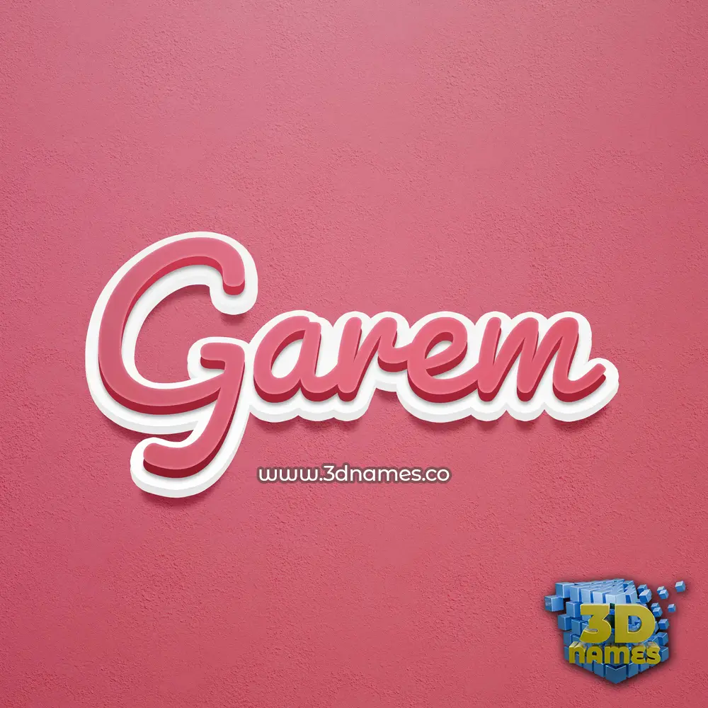 garem in Red Scribble style - 3D name wallpaper
