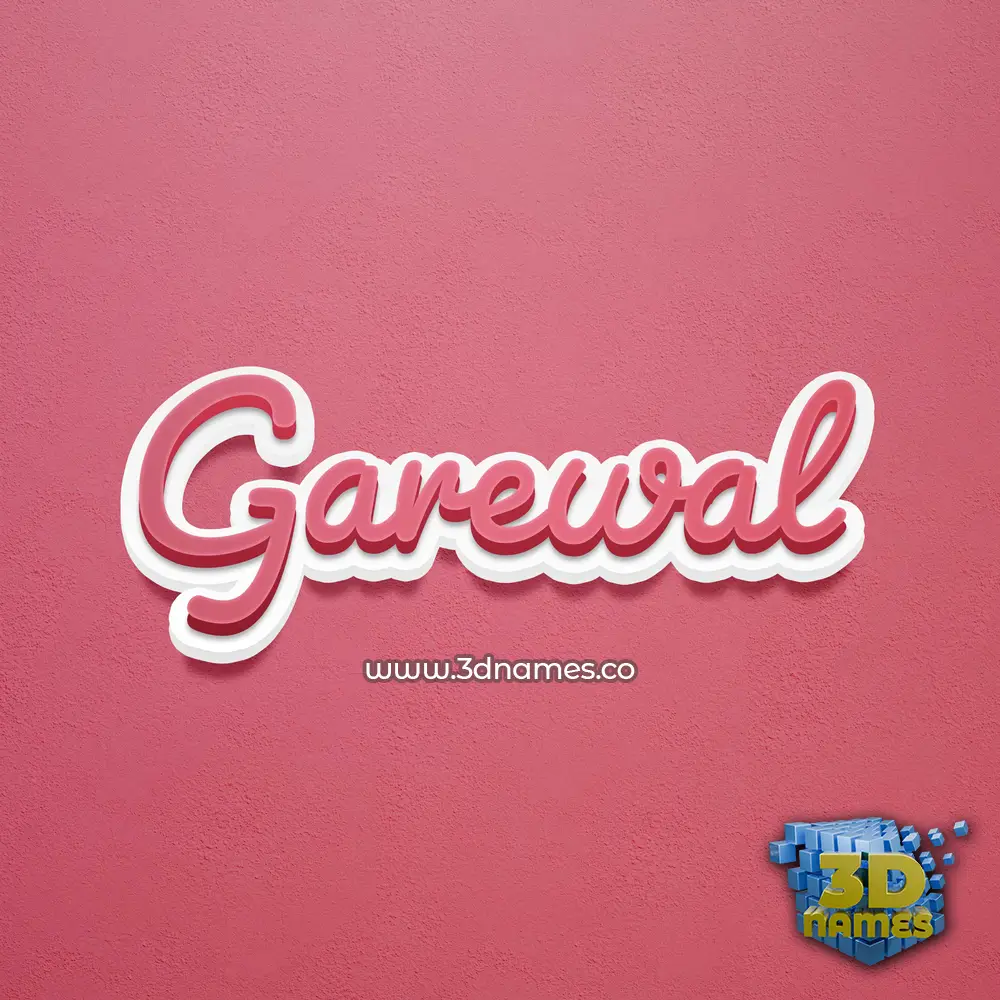 garewal in Red Scribble style - 3D name wallpaper