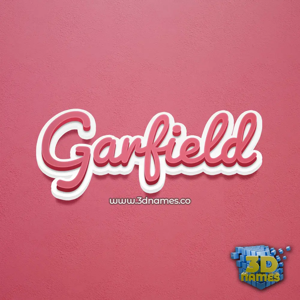 garfield in Red Scribble style - 3D name wallpaper