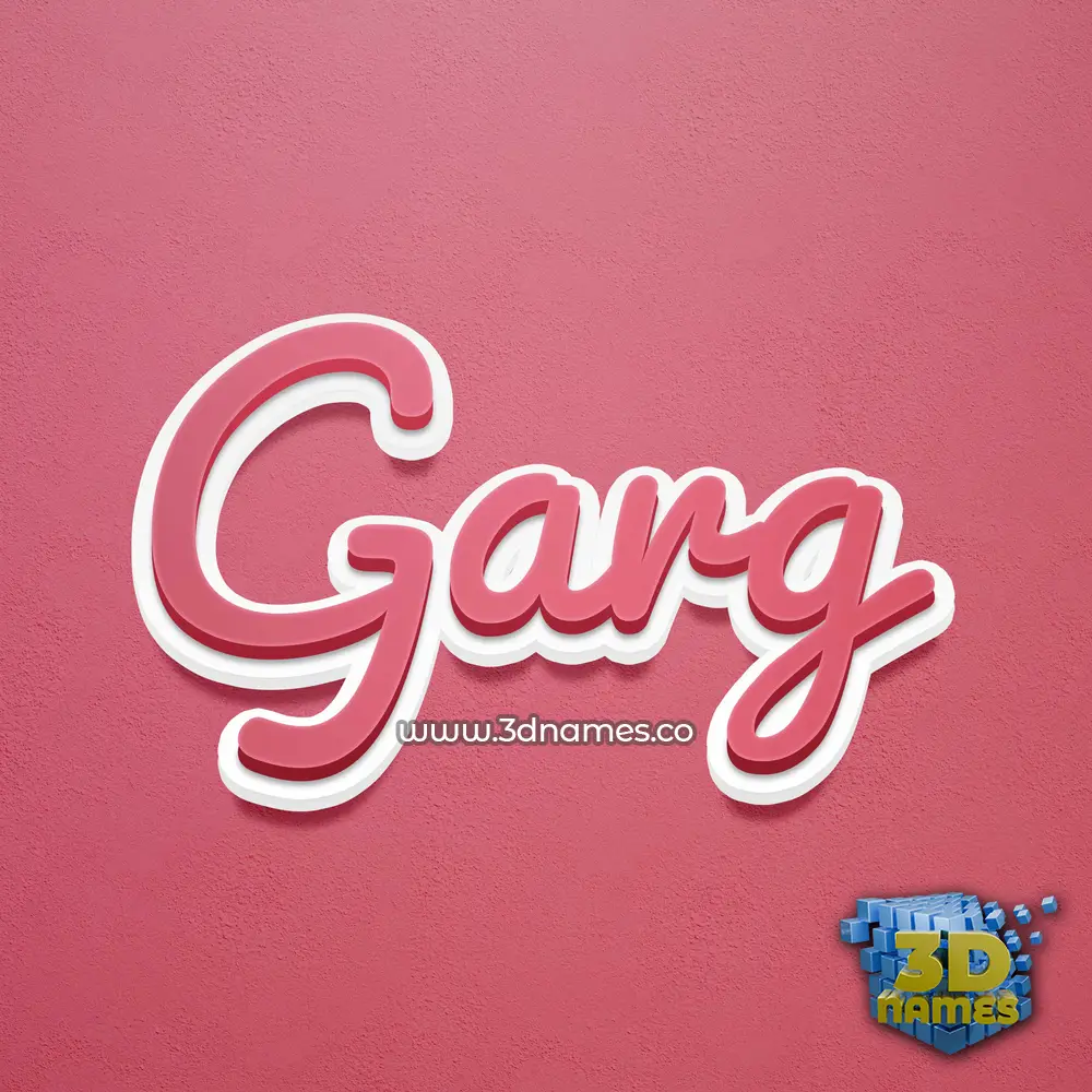 garg in Red Scribble style - 3D name wallpaper