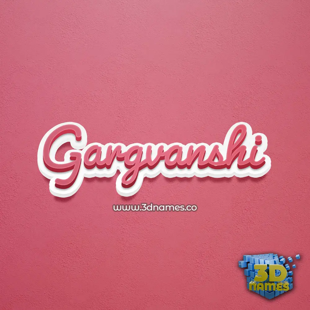 gargvanshi in Red Scribble style - 3D name wallpaper