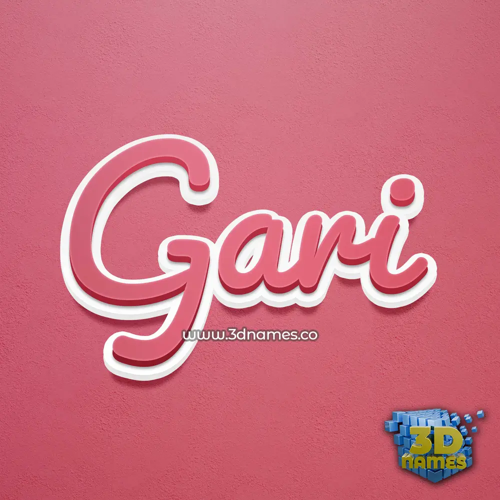 gari in Red Scribble style - 3D name wallpaper