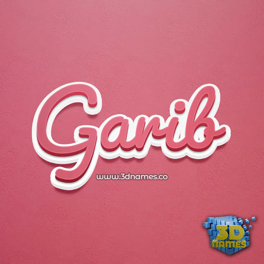 garib in Red Scribble style - 3D name wallpaper