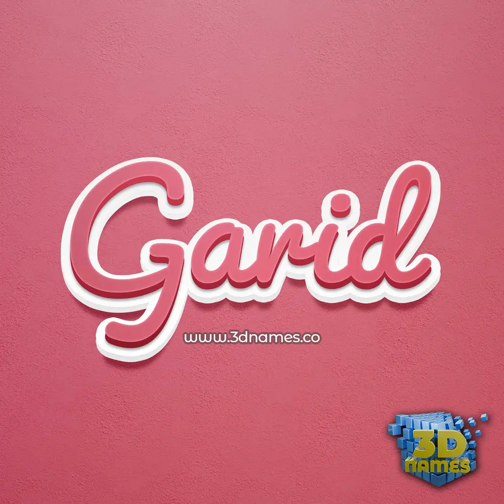 garid in Red Scribble style - 3D name wallpaper