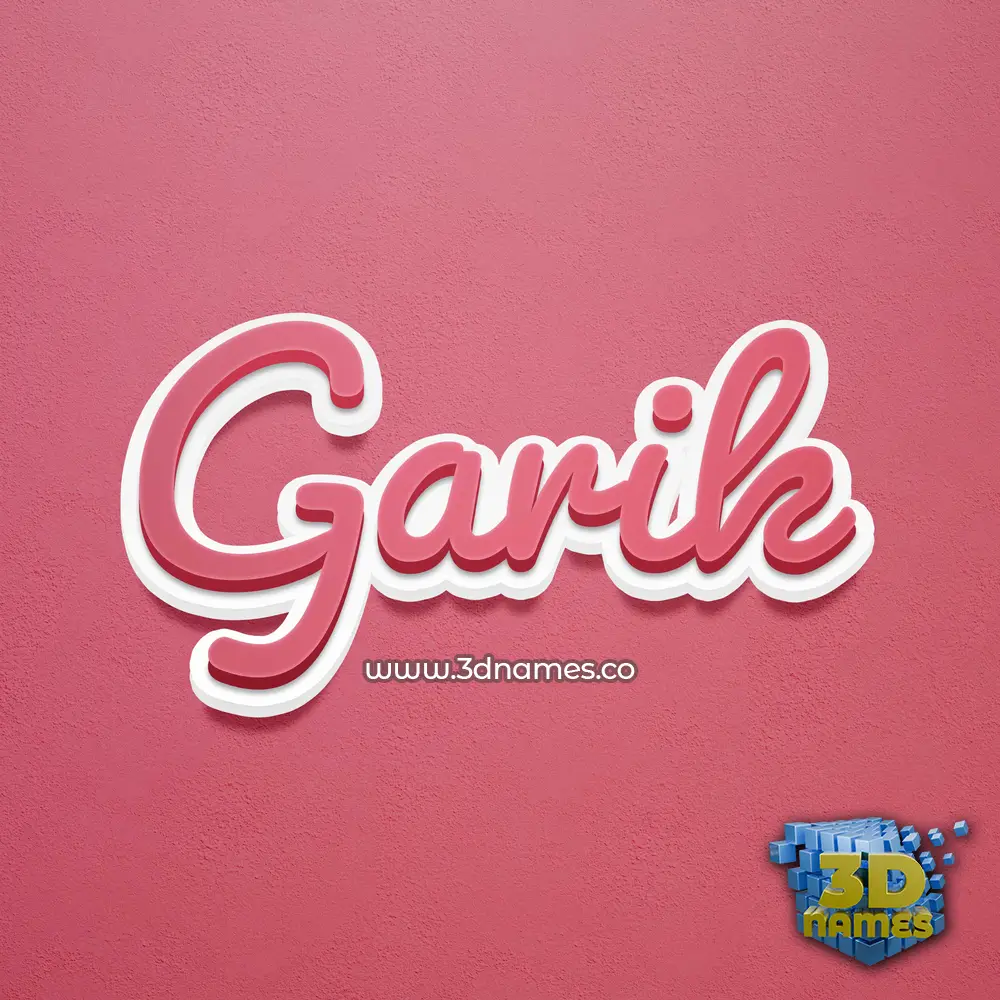 garik in Red Scribble style - 3D name wallpaper