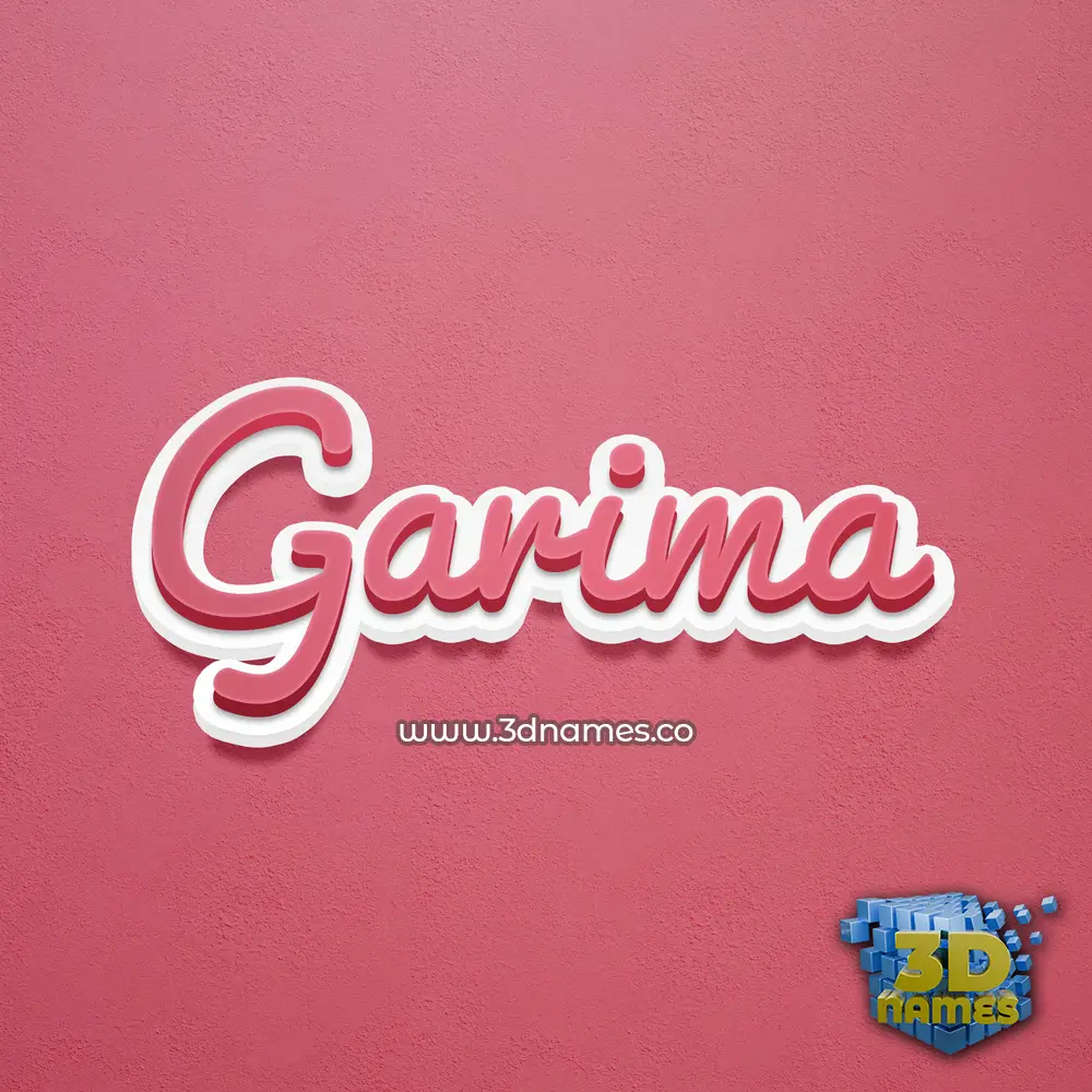 garima in Red Scribble style - 3D name wallpaper