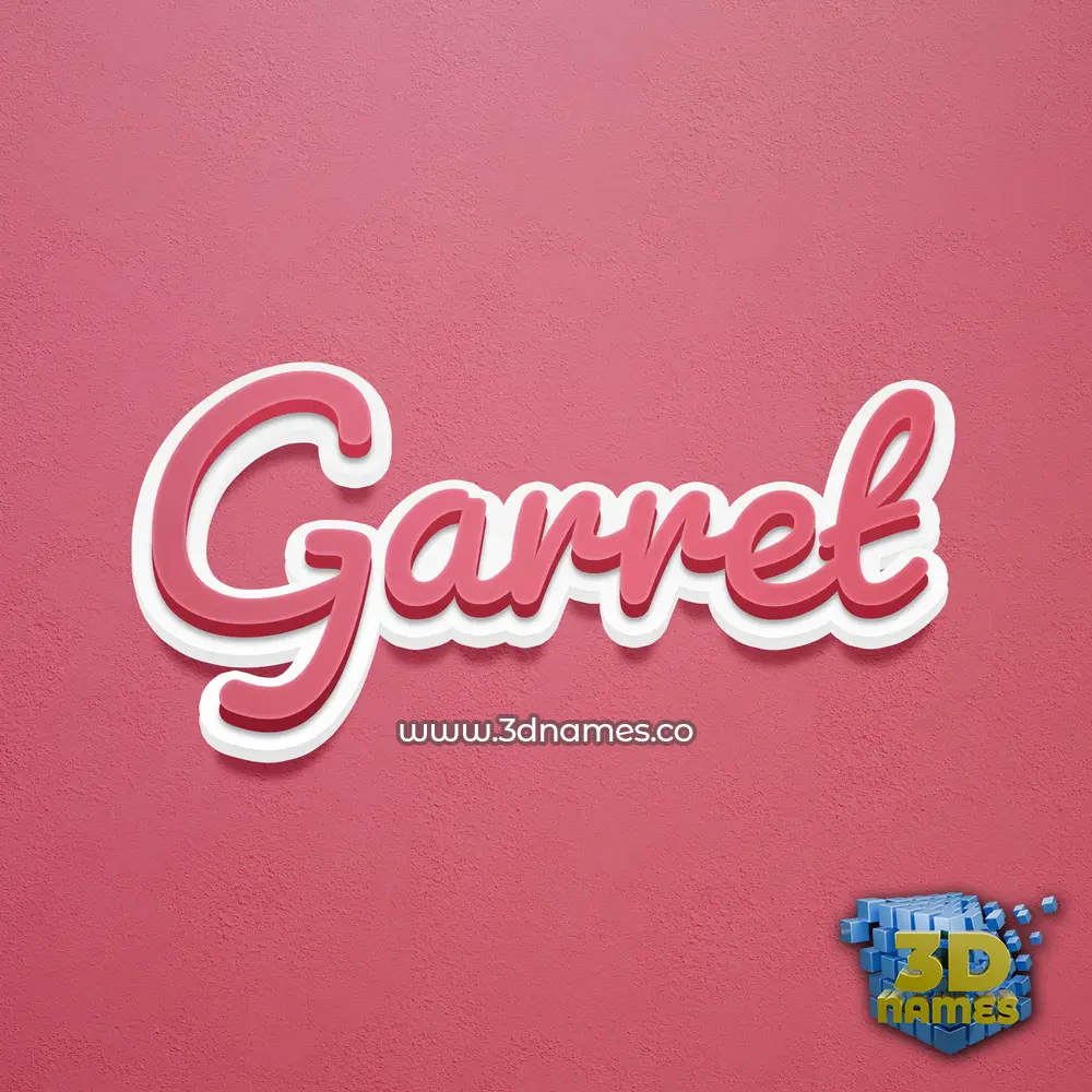 garret in Red Scribble style - 3D name wallpaper