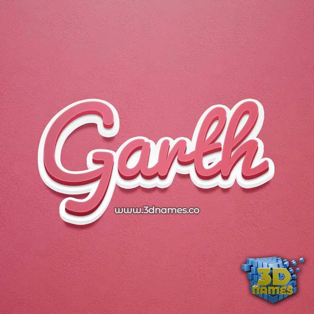 garth in Red Scribble style - 3D name wallpaper