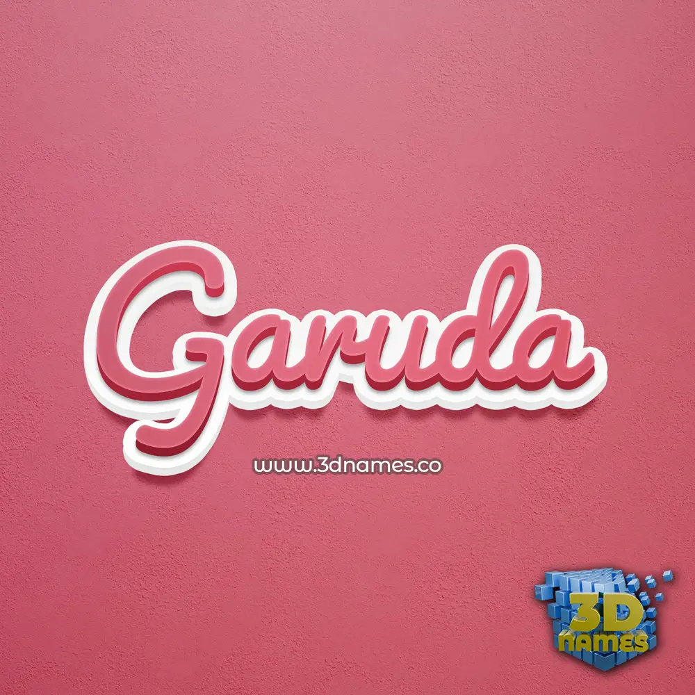 garuda in Red Scribble style - 3D name wallpaper