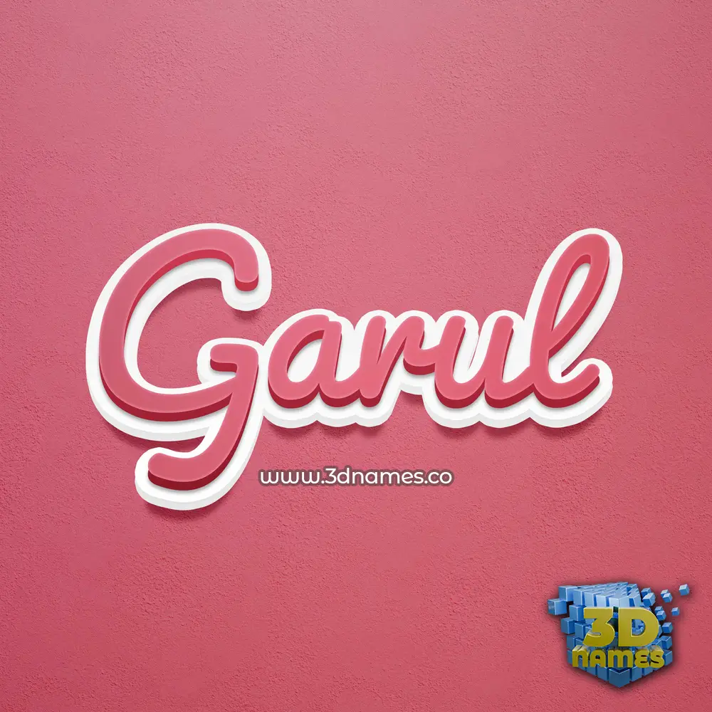 garul in Red Scribble style - 3D name wallpaper