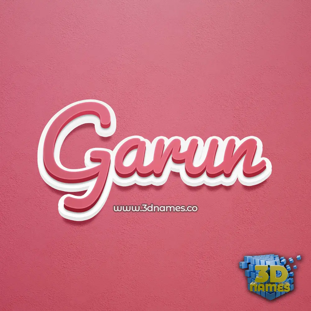 garun in Red Scribble style - 3D name wallpaper