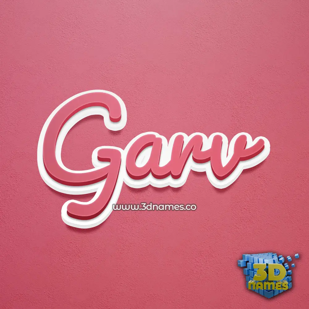 garv in Red Scribble style - 3D name wallpaper