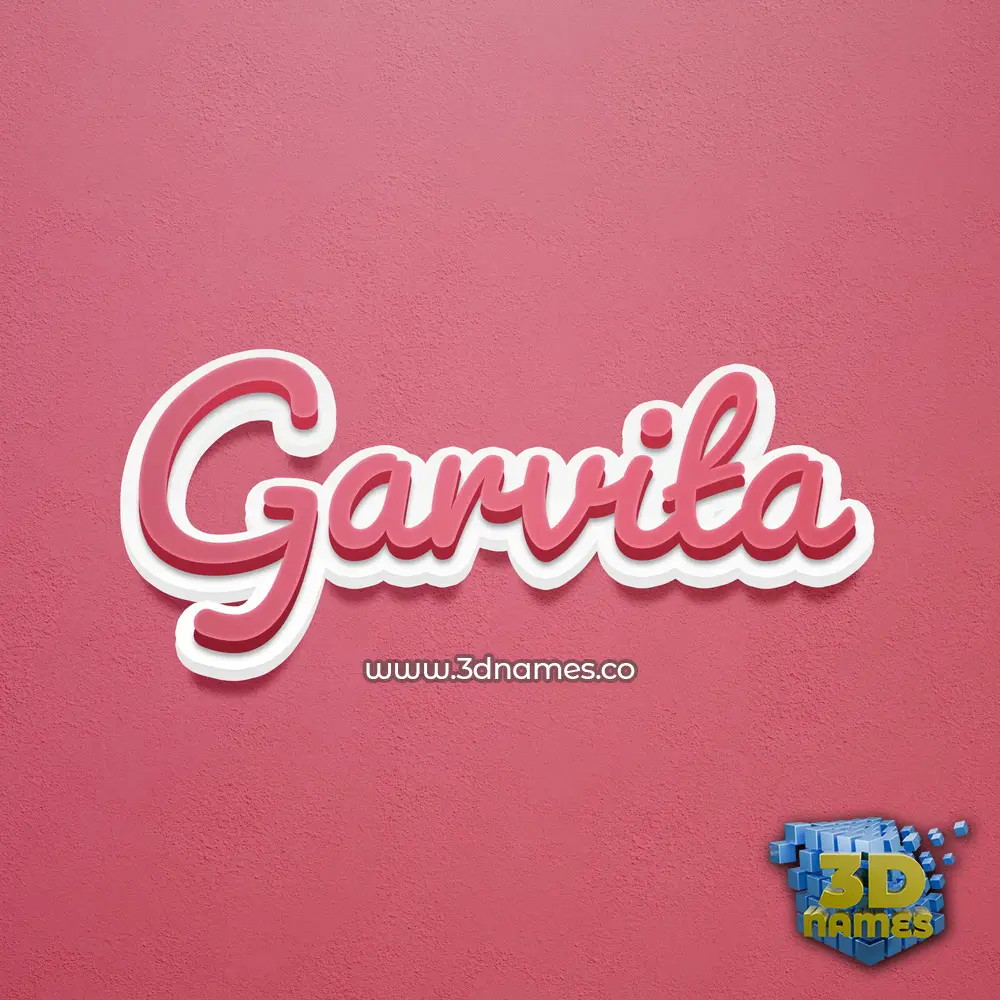 garvita in Red Scribble style - 3D name wallpaper