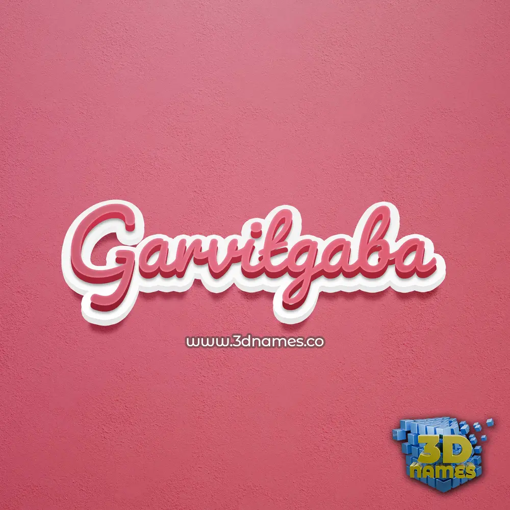 garvitgaba in Red Scribble style - 3D name wallpaper