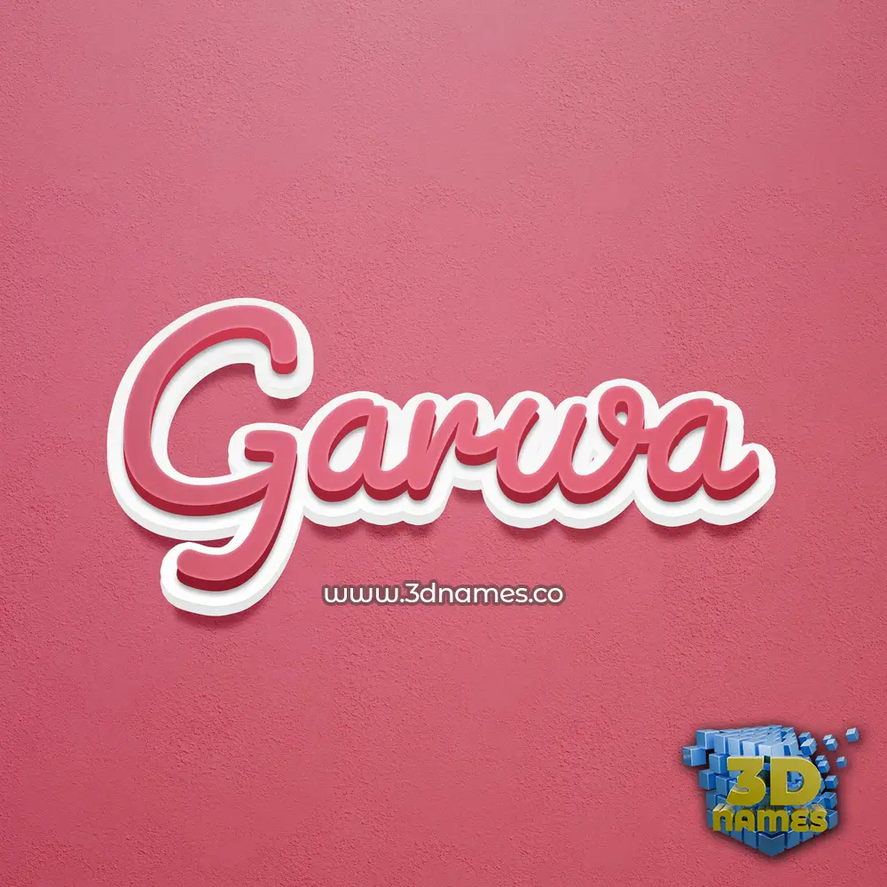 garwa in Red Scribble style - 3D name wallpaper