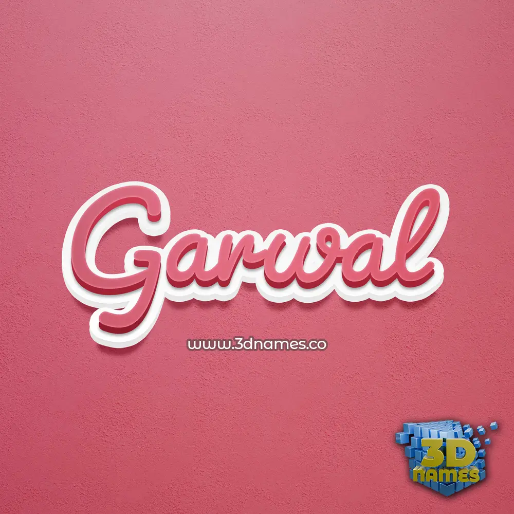 garwal in Red Scribble style - 3D name wallpaper