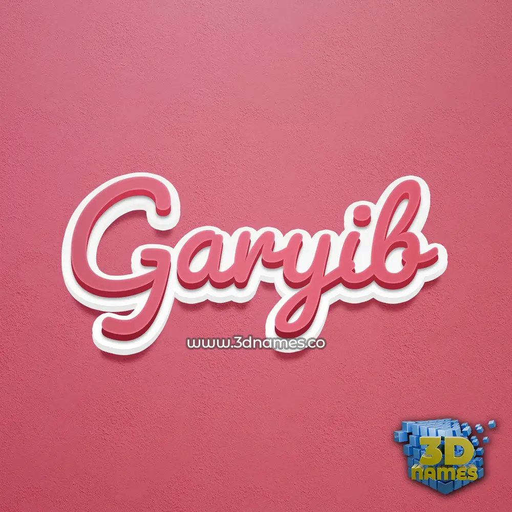 garyib in Red Scribble style - 3D name wallpaper