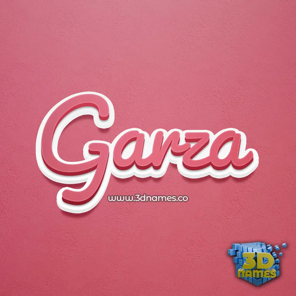 garza in Red Scribble style - 3D name wallpaper