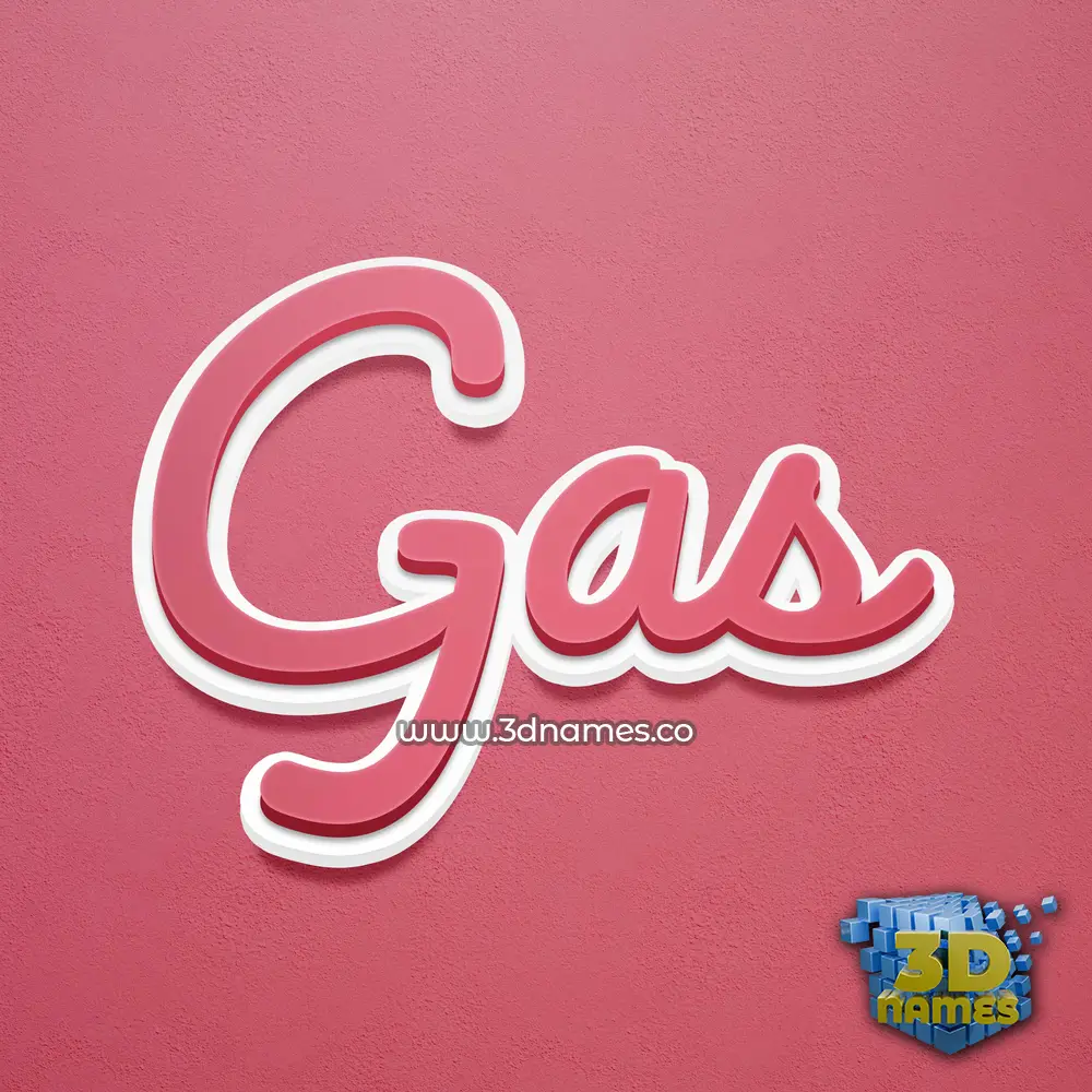 gas in Red Scribble style - 3D name wallpaper