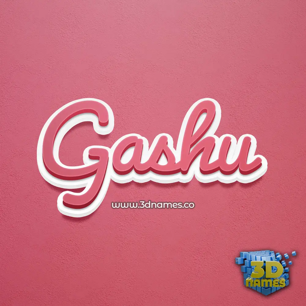 gashu in Red Scribble style - 3D name wallpaper
