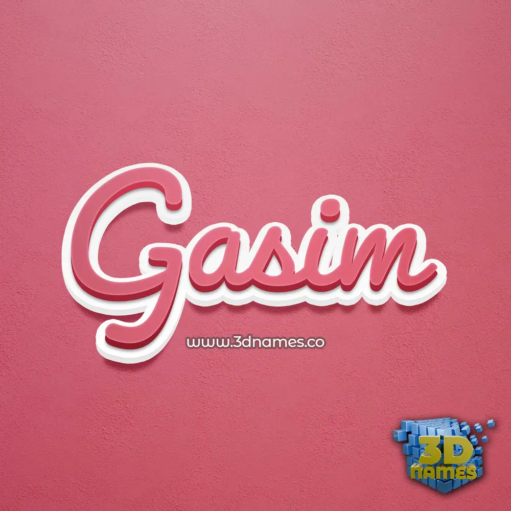 gasim in Red Scribble style - 3D name wallpaper