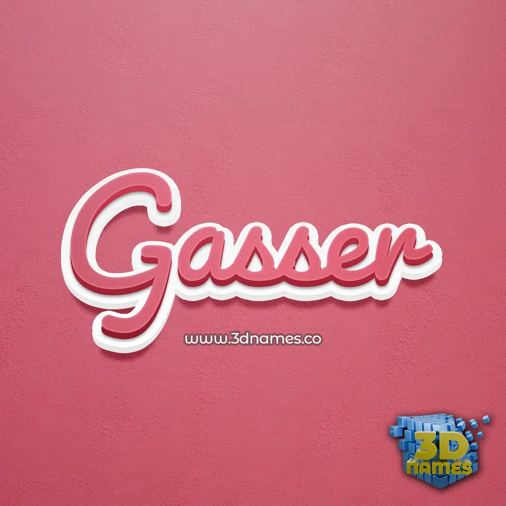 gasser in Red Scribble style - 3D name wallpaper