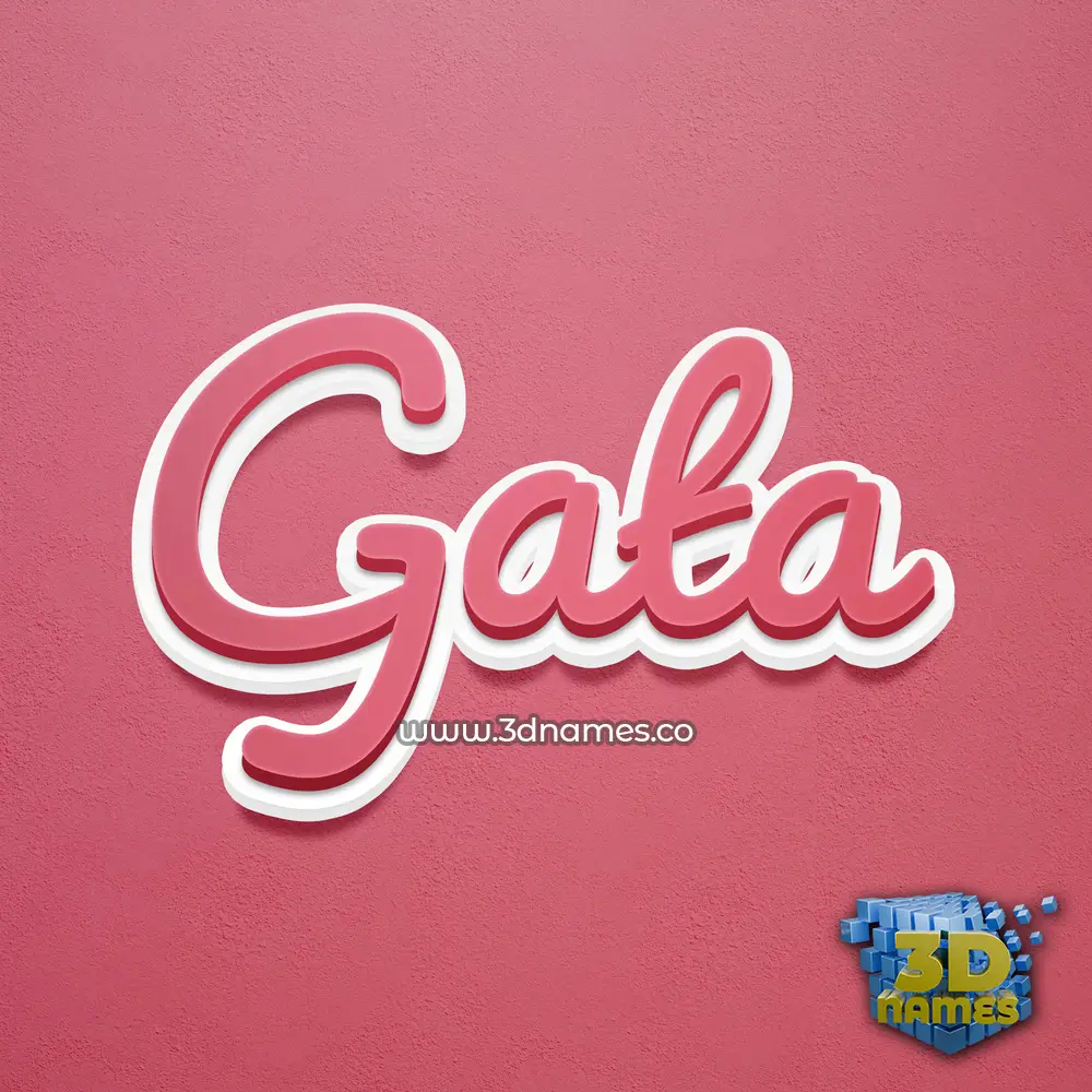 gata in Red Scribble style - 3D name wallpaper