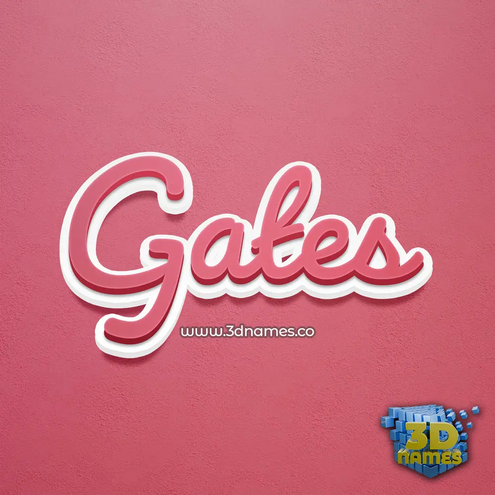 gates in Red Scribble style - 3D name wallpaper
