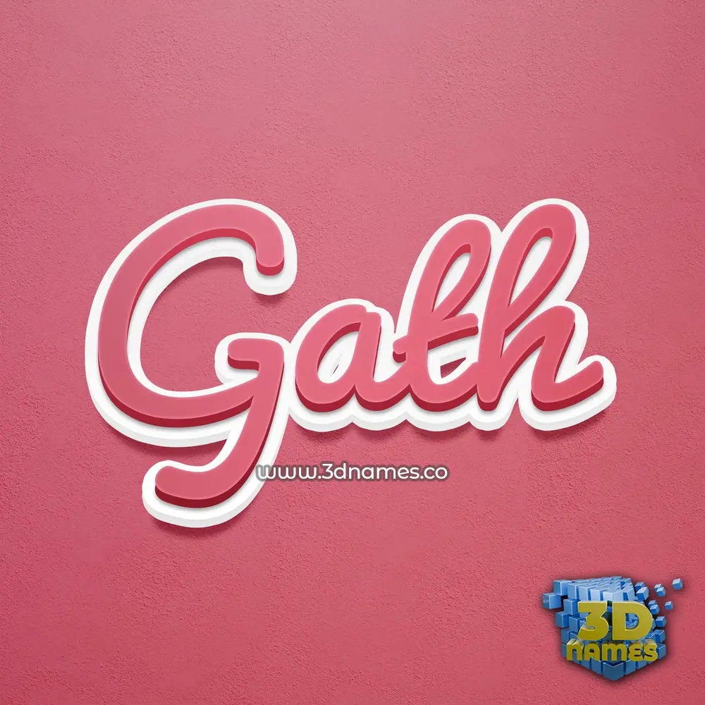 gath in Red Scribble style - 3D name wallpaper